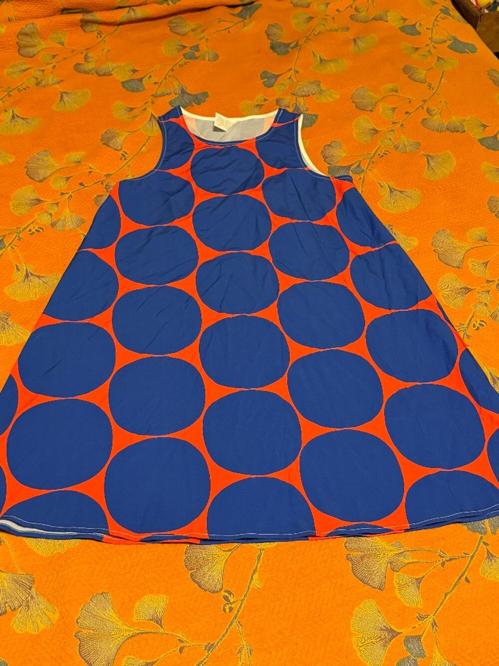 Mod Red/Blue Dots Swing Dress Size S